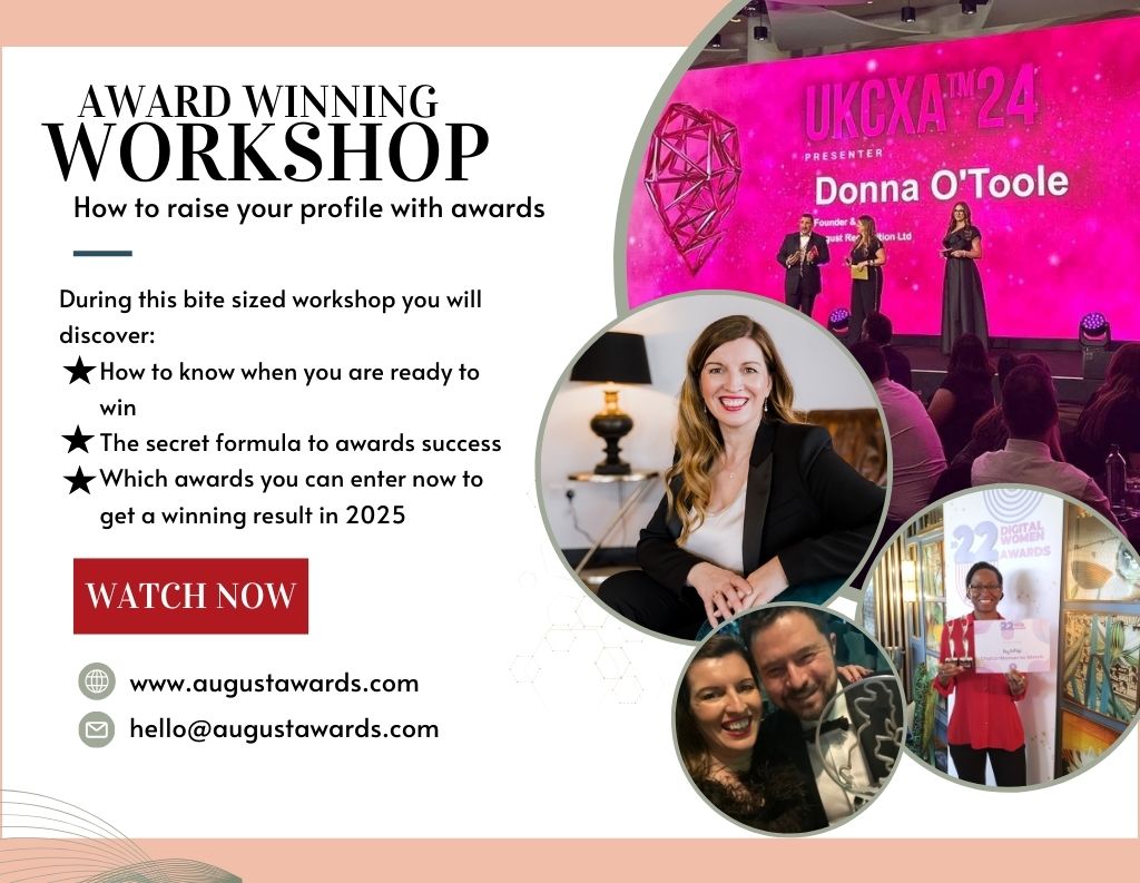 Get on-demand access to award-winning workshop 1 Event image for Donna O'Toole's How to Raise Your Profile workshop. Featuring details of the webinar plus pictures of Donna and winners